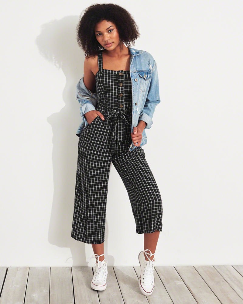 Hollister crop wide clearance leg jumpsuit